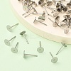 Tarnish Resistant 316 Surgical Stainless Steel Flat Round Blank Peg Stud Earring Settings LS-X-STAS-R073-06-5