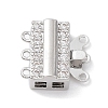 Brass Micro Pave Clear Cubic Zirconia Box Clasps KK-C031-10P-1