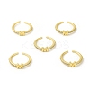 Clear Cubic Zirconia Initial Letter Open Cuff Ring RJEW-H120-09G-M-4