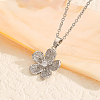Fashionable Brass Full Crystal Rhinestone Flower Necklace for Women BV1149-1