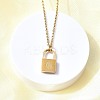 304 Stainless Steel Rolo Chain Pendant Necklaces NJEW-S444-01G-07-3