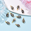10Pcs Nuggets Natural Dalmatian Jasper Pendants PALLOY-YW00114-08-1