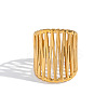 304 Stainless Steel Cross Design Open Cuff Rings for Women QC9430-5