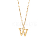 304 Stainless Steel Letter Pendant Necklaces NJEW-LP0001-53W-G-1