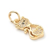 Brass Clear Cubic Zirconia Charms ZIRC-B010-04G-3