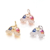 Brass Micro Pave Cubic Zirconia Pendants ZIRC-G166-26-1