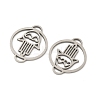 201 Stainless Steel Laser Cut Ring with Hamsa Hand Links STAS-P428-09P-2