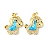 Brass Micro Pave Cubic Zirconia Pendants KK-A197-17G-1