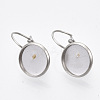 Tarnish Resistant Flat Round Tray Smooth Surface 304 Stainless Steel Leverback Earring Findings LS-STAS-R065-66-3