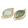 Natural Green Fluorite Faceted Horse Eye Connector Charms G-G181-07G-06-2