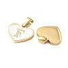 304 Stainless Steel Pave Natural White Shell Heart with Initial Slice Pendants STAS-R168-25G-F-2