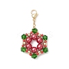 Christmas Themed Glass Snowflake Pendant Decoration HJEW-TA00362-2