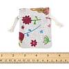 24Pcs 6 Colors Floral Animal Printed Burlap Packing Pouches ABAG-FS0001-13-5