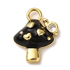 Brass Micro Pave Clear Cubic Zirconia Enamel Pendants KK-I276-26G-2