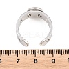 Hollow Star 304 Stainless Steel Open Cuff Ring Components STAS-F366-07A-P-2