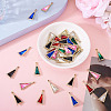 36Pcs 6 Colors Zinc Alloy Glass Pendants ALRI-TA0001-36-5