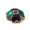 4-Petal Alloy Enamel Bead Caps FIND-G029-06G-03-3