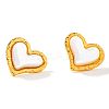 Chic Vintage Heart-Shaped 304 Stainless Steel & Imitation Pearl Stud Earrings for Women AS5519-1