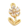 Brass Micro Pave Clear Cubic Zirconia Pendants LS-KK-U015-09G-1