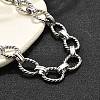 304 Stainless Steel Twisted Oval Link Chain Necklaces NJEW-R023-13P-3