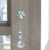Glass Round Hanging Suncatcher AJEW-WH20130-15-3