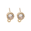 Brass Clear Cubic Zirconia Stud Earrings Finding for Women KK-A244-10A-G-1