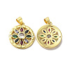 Rack Plating Brass Pave Cubic Zirconia Pendants KK-O142-40G-1