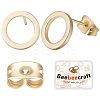 20Pcs Brass Ring Stud Earrings for Women with 20Pcs Friction Ear Nuts KK-BBC0007-81-1