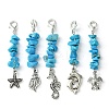 Synthetic Turquoise Chip Bead Pendant Decoration HJEW-JM01321-S-1