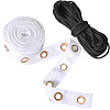 4 Yards Cotton Ribbons with Golden Tone Eyelet Rings SRIB-GF0002-90-3