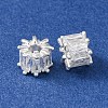 Brass Micro Pave Cubic Zirconia European Beads KK-C157-09D-S-2