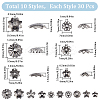 300Pcs 10 Style 304 Stainless Steel Bead Caps STAS-SC0007-93-2
