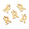 Ion Plating(IP) 304 Stainless Steel Alphabet Charms STAS-H122-R-G-2