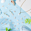 26Pcs 26 Styles Natural Shell Teardrop Charms with Golden Tone Metal Letter Slices SHEL-SC0001-93-4