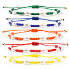 5Pcs Glass Seed Bead & Plastic Imitation Pearl Beads Braided Bracelets for Women JS2905-6-1