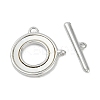 Brass & Shell Toggle Clasps KK-K391-10P-2