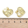 Brass Micro Pave Clear Cubic Zirconia Pendants KK-L213-016G-3