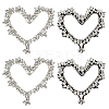 4Pcs 2 Styles Glass Rhinestone Iron on/Sew on Patches PATC-FG0002-71-1