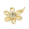Rack Plating Brass Micro Pave Cubic Zirconia Pendants KK-H509-22G-02-2