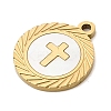 Natural White Shell Flat Round Charms STAS-P431-29G-04-2