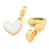 Rack Plating Alloy Enamel Heart European Dangle Charms FIND-B034-20G-06-2