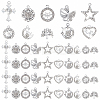 50Pcs 10 Style Platinum Tone Alloy Rhinestone Pendants Sets ALRI-PH0001-28-1