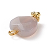 Natural Grey Agate Charms PALLOY-JF01863-04-5