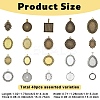 40Pcs 20 Styles Tibetan Style Zinc Alloy Pendant Cabochon Settings TIBEP-YW0002-16-2