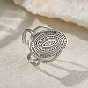 Oval 201 Stainless Steel Cuff Rings for Women FS-WG26F46-06-1