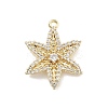 Brass Pave Clear Cubic Zirconia Pendants KK-Z061-09G-02-1