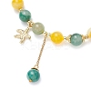 Natural Dyed Striped Agate Round Beaded Bracelets BJEW-JB11936-02-3