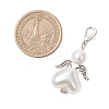 Heart Angel Glass Pearl & ABS Plastic Imitation Pearl Pendant Decorations HJEW-JM03565-01-3