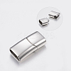 Tarnish Resistant Smooth Surface 304 Stainless Steel Magnetic Clasps with Glue-in Ends STAS-N002-38-2