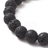 Natural Lava Rock & Dyed Agate Beaded Stretch Bracelets BJEW-JB09178-6